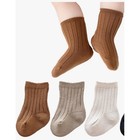 Nemo Baby Neutral Ribbed Crew Socks 5 Pack Multi Earth Tones Size Xs New