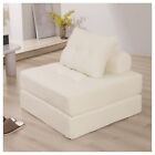 Futon Sofa Bed - Convertible Sectional Sleeper Sofa With Pillow  Floor Ivory