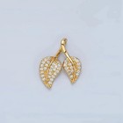 2ct Simulated Diamond Leaf Pendant Necklace In 14k Yellow Gold Sterling Silver