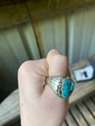 Sterling Silver Turquoise Ring Southwestern Statement 925 Vintage Nugget Style