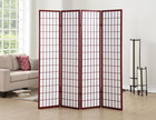 Oriental Shoji 4 Panel Screen Room Divider  Cherry