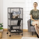 4-tier Small Animal Cage  Ferret Cage Large Chinchilla Cage  Black