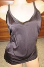 Vtg Black Reversible Stretch Nylon Camisole Spin Slip Top Vanity Fair Size Xl