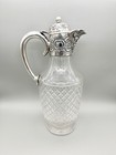 Victorian Cut Glass   Sterling Silver Claret Jug  Sheffield  1895