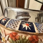 Hofbr  uhaus M  nchen Rotary Ashtray Ceramic Metal Antique Floral Relief Glossy
