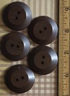 Vintage Hand Carved Wood Sewing Buttons Large 1 5 Inch Coat Craft Lot Of 5