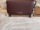 Burberry London Hampshire Red Mahogany House Check Derby Crossbody Handbag Nwt