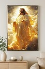 Heavenly Jesus Canvas Wall Art Glowing Christ Christian Home Decor