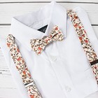 Boys  Cotton Floral Suspenders And Bow Tie For Kids Toddlers Medium 43-sienna