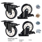 Heavy Duty Locking Caster Wheels With Brake  Non-marking Swivel Casters Set F   
