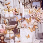  3d Butterfly Wall Decor  48 Pcs 4 Styles 3 Sizes  Removable 48 Pcs  Rose Gold