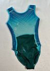 Quatro Gymnastics Leotard Deep Waters Leo Rhinestone Bling Ombre Gk Size  Ame