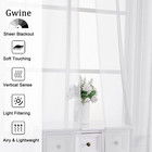 White Sheer Curtains 84 Inches Long 2 Panels Set For Living Room  Rod Pocket Voi