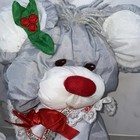 Fisher Price Puffalump Gray Mouse Candy Cane Christmas Plush Vintage 1987 Nylon