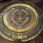 Vintage 1970 s Mayan Aztec Calendar Brass 11    Wall Hanging Latin America