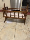 Vintage Rocking Wooden Baby Doll Crib Cradle L-2ft  H 19-inch  W-13 Inch