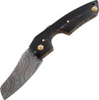 Damascus Steel Cigar Cutter Knife Razor Sharp Horn Handle With Leather Sheath