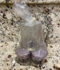 Yankee Candle      4 Lilac Blossoms Votives   Clear Glass Holder Gift Set New