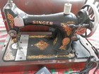 Singer Sewing Machine - Portable W  Wood Carry Case - Model 15 - 1902 - Vintage