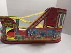 Vintage J  Chein No  275 Mechanical Tin Litho Windup Roller Coaster Toy No Box 
