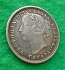 1858 Canada Silver 20 Cents Coin  one Year Type  High Grade  Very Scarce   n-112