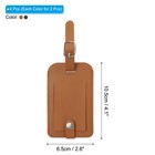 4 Pack Luggage Bag Tags Pu Leather Suitcase Name Tags Travel Label Black Brown 