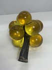 Vtg Mid Century Acrylic Lucite Grapes Large Yellow Amber Cluster Retro Mcm