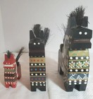 Vintage Hand Painted Japanese Horses Lot Hachinohe Yawata Uma Red Black 6 5 3 