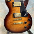 Usa Shipment Custom Lp Brown Flame Maple Top Electric Guitar Gold Part