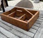 Vtg Tool Carrier Primitive Caddy Tote Wooden Farmhouse Country Style Handmade