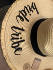 C c Bride Tribe Wide Brim Straw Hat Black Band Upf 50  Bridal Party Accessory