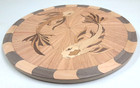 18  Diameter X 3 4  Thick   Two Koi Fish   Hardwood Floor Medallion