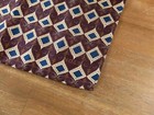 Eton Of Sweden Burgundy   Blue Geometric Print Silk Pocket Square Authentic Nwt
