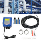 Ultrasonic Liquid Meter Lcd Digital Flowmeter W  Transducer For Water Oilsewage