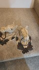 Vintage Pair Of Cast Iron Horse Heads With Rings  