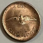 Canada One Cent 1967 Coin Au Spots Canadian Penny Elizabeth 2nd Portrait Km 59 1