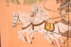 Japanese Vtg 4 Panel Folding Screen Asian Byobu Painted Chinese 59x35 Antique 