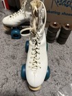 Riedell Vintage Roller Skates White 220_w Size 4 5  With Bonus Wheels   Box
