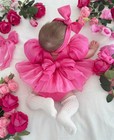 Baby Girl Party Dress Baby Fuchsia Satin Bow Dress Girls Birthday Dolly Dress