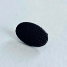 Antique Black Glass Button Wire Shank Oval Shaped Textured Glass 17 Mm Single