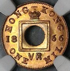 1866 Ngc Ms 65 Rd Hong Kong 1 Mil Victoria Britain Empire Red Gem Coin 25101701c