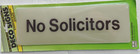 Hy No Solicitors  Decorative Self Adhesive Door Sign Wall Plaque D-0 Sizes 9x3in