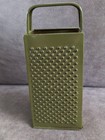 Vintage Avacado Green Metal Cheese Grater Slicer 4 Side Box Rustic Lemon Zester
