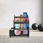 Home Gym Storage Rack  Workout Equipment Organizer  Yoga Mat Holder With Wheels