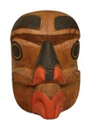 Vintage Alex Hunt Mask Kwakiutl Native American Wren Carved Cedar Wood Signed