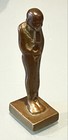 Vintage Antique Brass Bronze Human Desk Decor Figurine Statue Paperweight 4   h