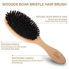 Black Egg Boar Bristle Hair Brush For Women Men Kid  Soft Natural Bristles Brush