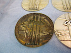 Cornell Lot Of 4 2  Aluminum 3 Person Sculling 3-d Medal Covers Made In Italy
