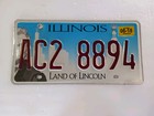 2018 Illinois Ac2 8894 Passenger Vehicle License Plate 