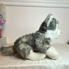 Animal Alley Toys R Us Husky Dog Plush 12    Gray White Blue Eyes Stuffed Animal